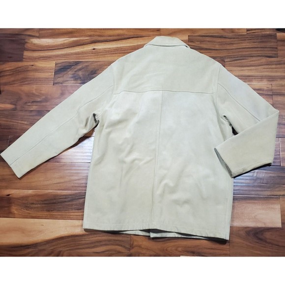 Vintage Banana Republic Heavy Duty Tan Suede Leather Button Jacket men’s Large - Picture 9 of 12